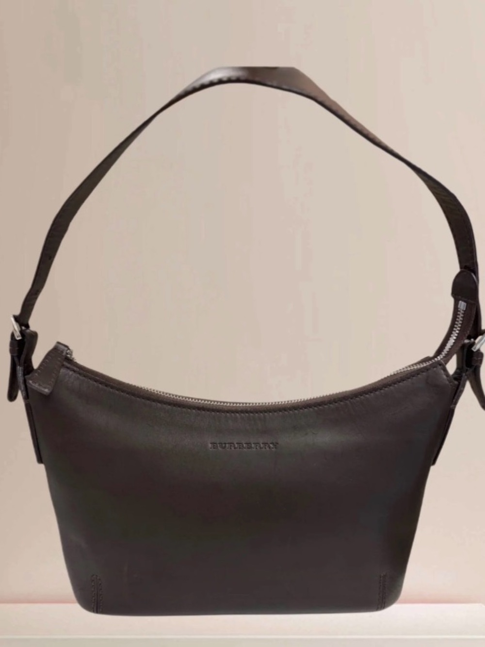Burberry Dark Brown Leather Shoulder Bag